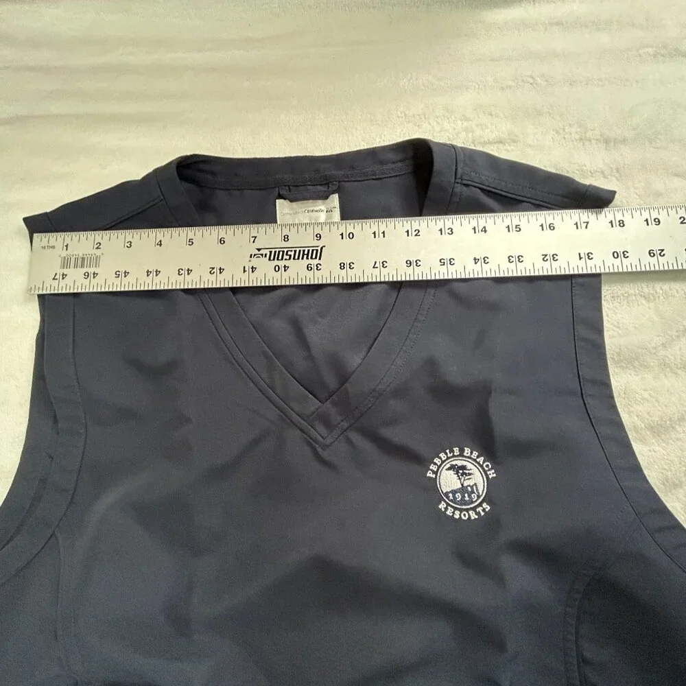 Cutter & Buck Mens CB Windtec Pebble Beach Vest Size Medium Navy V-Neck Pullover - Picture 6 of 8